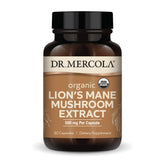 Dr. Mercola Organic Lion’s Mane Mushroom Extract 500mg capsule front view