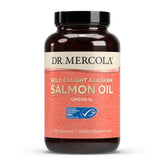 Dr. Mercola Wild Caught Salmon Oil supplement bottle front view