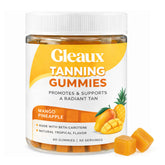 DXWXH Gleaux Tanning Gummies bottle front view with Mango Pineapple flavour