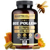 Earth Elixir Royal Jelly 3-in-1 Bee Pollen Supplement front view
