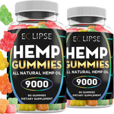 Eclipse Hemp Omega 3-6-9 Gummies front view with assorted flavours