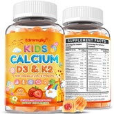Edmmyliy Kids Calcium Gummies bottle front view with strawberry flavour