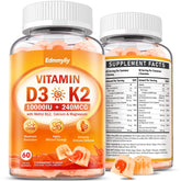 Edmmyliy Vitamin D3 K2 Gummies front view with packaging