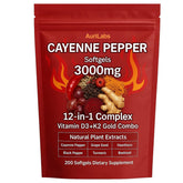 EILTEAU Cayenne Pepper Supplement 200 softgels front view
