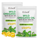 ELBBUB Oregano Oil with Black Seed Oil softgel capsules front view