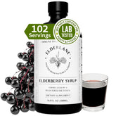 Elderlane Elderberry Syrup bottle front view with label