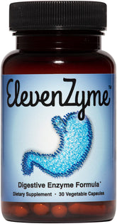 ElevenZyme Multi-Enzyme Supplement front view with 30 vegetable capsules