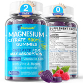 ELLAMENTZ Magnesium Citrate Gummies front view with packaging