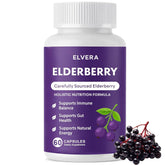 ELVERA Organic Black Elderberry Capsules front view with packaging
