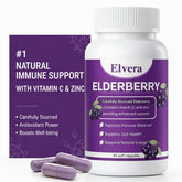 ELVERA Organic Black Elderberry Complex Capsules 60 count front view