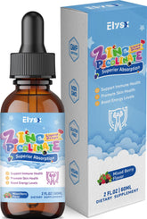 Elysx Zinc Picolinate Drops 150g front view with mixed berry flavour