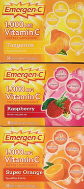 Emergen-C 1000 mg Vitamin C 90 Pack assorted flavours front view