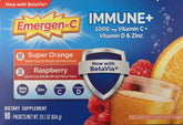 Emergen-C daily wellness+ Vitamin C 1000mg Super Orange and Raspberry packets front view