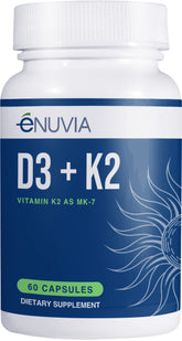Enuvia Vitamin D3 + K2 supplement capsule front view