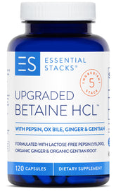 Essential Stacks Betaine HCL with Pepsin supplement front view