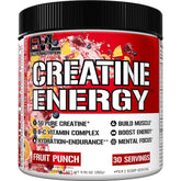 Evlution Creatine Energy Powder 282g front view packaging