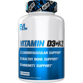 Evlution Vitamin D3 & K2 Supplement front view, 50g