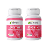 EZ Melts Biotin 5000 mcg supplement front view with strawberry flavour