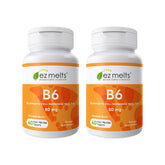 EZ Melts Vitamin B6 Supplement 50mg front view packaging