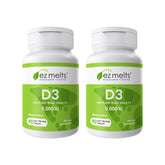 EZ Melts Vitamin D3 5000 IU vegan supplement front view