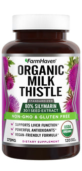 FarmHaven Milk Thistle Capsules 375mg front view