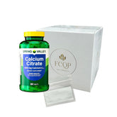 FCQP Calcium Citrate Dietary Supplement Tablets 600mg front view