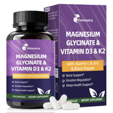 Femmetra 7-IN-1 Premium Vitamin D3 & K2 supplement capsules front view