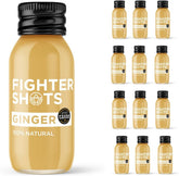 Fighter Shots Ginger Shots front view in recyclable glass bottle