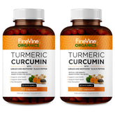 FineVine Organics Turmeric Curcumin 1500mg supplement front view