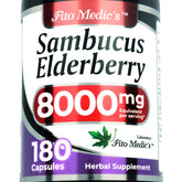 FITO MEDIC'S Elderberry Capsules 180 count bottle front view