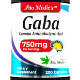 FITO MEDIC'S Gaba 750mg supplement bottle front view