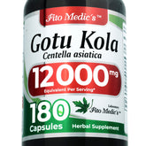 Fito Medics Gotu Kola 600mg herbal supplement bottle front view