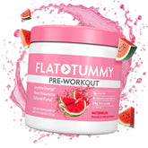 Flat Tummy Pre Workout Powder 240g front view with Watermelon flavour