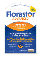 Florastor Daily Probiotic Plus Vitamins 500mg capsules front view