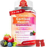 Flyrocer Cortisol Health Gummies front view with packaging