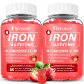 Flyrocer Iron Gummies 30 count front view with strawberry flavour