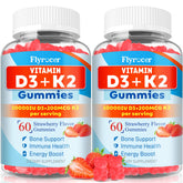 Flyrocer Vitamin D3 & K2 Gummies 60 Count front view