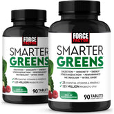 Force Factor Smarter Greens Tablets front view with packaging
