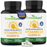 ForestLeaf Vitamin D3 50,000 IU capsules front view