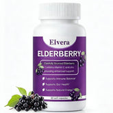 FQMUEV Organic Black Elderberry Capsules front view with packaging