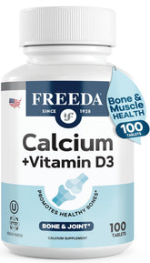 FREEDA Calcium with Vitamin D3 600mg 400IU supplement front view
