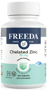 FREEDA Chelated Zinc 30mg Tablets front view