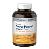 Front view of American Health Super Papaya Enzyme Plus chewables packaging