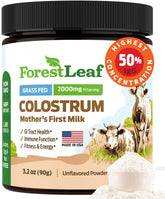 Front view of ForestLeaf Bovine Colostrum Powder 118g packaging