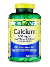 Front view of Generic Calcium Plus Vitamin D Tablets 600mg bottle