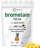 Front view of Micro Ingredients Bromelain Softgels 240 count