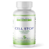 Front view of Optimal Health Knowledge Cell Stop 136g supplement bottle