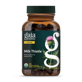 Gaia Herbs Milk Thistle supplement front view with packaging