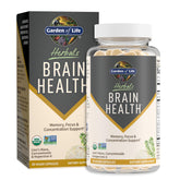 Garden of Life Brain Health Vegan Capsules front view with packaging