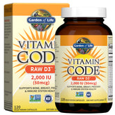 Garden of Life RAW Vitamin D3 2000 IU 60 Capsules front view
